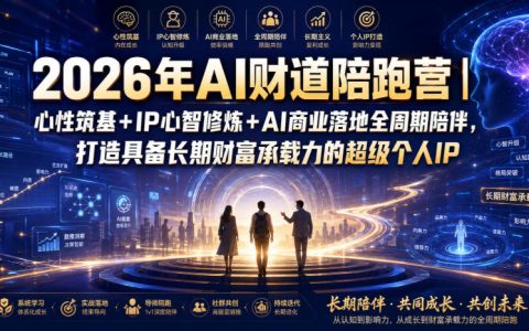 2026年AI财道陪跑营：从心性筑基、IP心智修炼到AI商业落地，全周期陪伴打造长期财富承载的超级个人IP