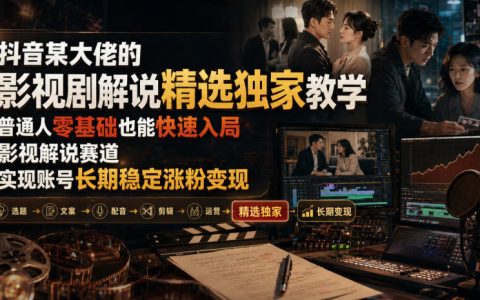 零基础如何快速入局抖音影视解说？跟着某大佬的独家教学，账号也能长期稳定变现