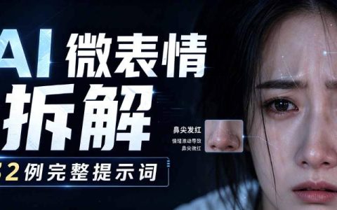 收藏！可复用AI微表情提示词合集：精准调控角色表情，0基础也能调出电影级效果