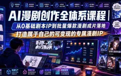 AI漫剧创作全流程拆解：0基础如何从剧本IP到量产爆款成片，实现专属IP变现？