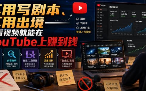 如何在不写脚本、不出镜的情况下，靠“看视频”在YouTube上赚钱？（附原创双语字幕）