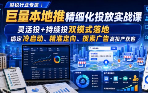 一文掌握财税行业巨量本地推精细化投放：灵活投+持续投双模式，搞定冷启动、精准定向与搜索广告高投产获客