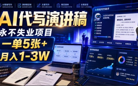AI代写演讲稿真的能“永不失业”？一单500+、月入1-3万的门道揭秘