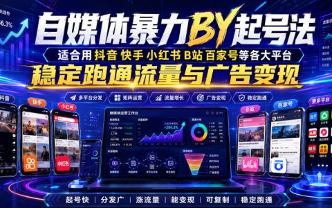 如何用“暴力搬运”快速起号？抖音、快手、小红书、B站、百家号通用，稳定跑通流量与广告变现