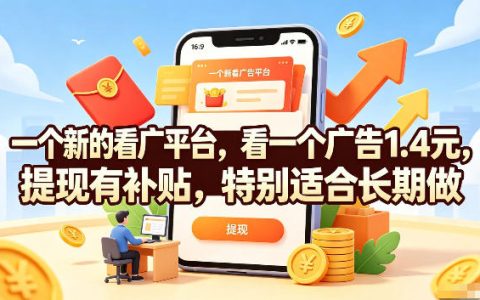新出的看广告平台靠谱吗？看一条1.4元、提现有补贴，一部手机日赚20，适合长期做吗（揭秘）