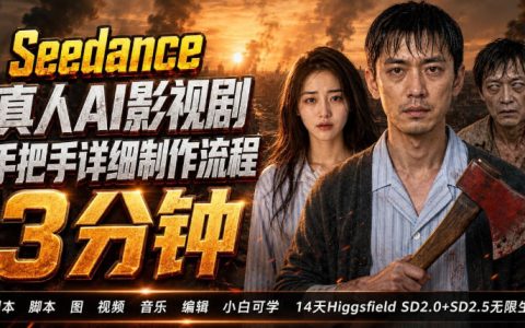 3分钟做出真人AI影视剧：SD 2.0手把手全流程教程｜Higgsfield 14天SD 2.0/2.5无限生成指南