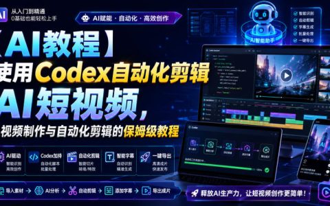 一文搞懂用Codex自动化剪辑AI短视频：AI视频制作与自动剪辑的保姆级全流程指南