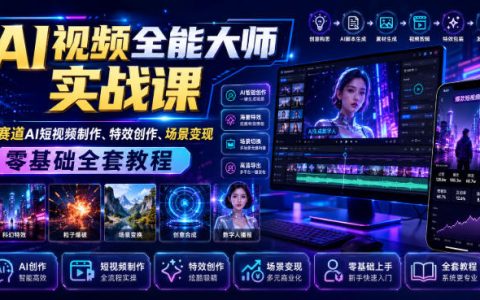 零基础从0到1玩转AI短视频：全赛道制作、特效创作与场景变现的全套实战课