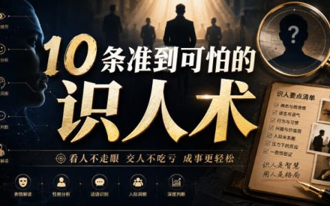 如何快速看清一个人？这10条识人术准到可怕（付费精选）