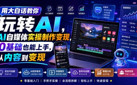 小白如何玩转AI自媒体？大白话手把手教你从内容到变现