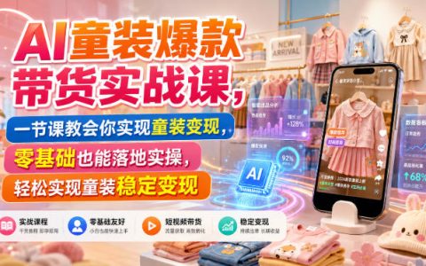 一节课搞懂AI童装爆款带货：零基础也能实操变现