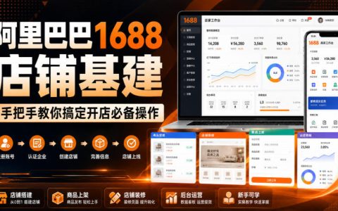 阿里巴巴1688店铺基建保姆级指南：手把手搞定开店必备操作（8月更新）