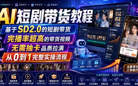 手把手用SD2.0做AI短剧带货：无需抽卡、品质拉满，完播率拉满的从0到1实操全流程
