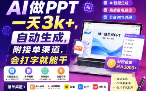 普通人如何用AI自动做PPT日入3k+？流程详解与接单渠道分享