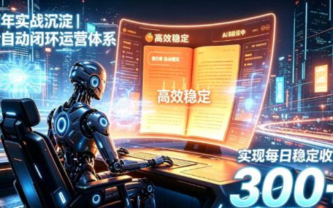 两年实战复盘：我是如何搭建全自动闭环运营体系，实现日稳收300+的？