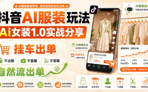 抖音AI女装实战1.0：不出镜、不直播、不剪辑，靠挂车自然出单的玩法复盘