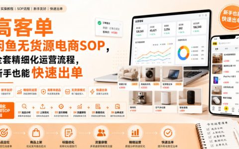 新手如何在闲鱼做高客单无货源电商：SOP与全套精细化运营流程助你快速出单