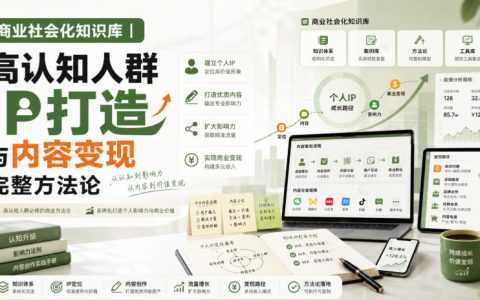 一文看懂高认知人群IP打造与内容变现：商业社会化知识库的完整方法论