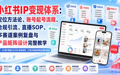 一文看懂小红书IP变现：定位到起号、合规引流、直播SOP、多赛道案例复盘与产品矩阵全流程