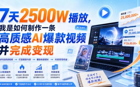 7天2500万播放复盘：我如何制作高质感AI爆款视频并实现变现