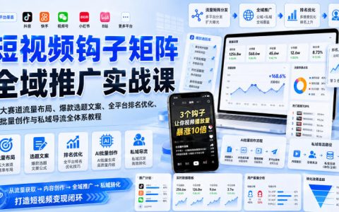 从0到1做短视频增长：钩子矩阵全域推广实战（五大赛道流量布局、爆款选题文案、全平台排名优化、AI批量创作与私域导流）