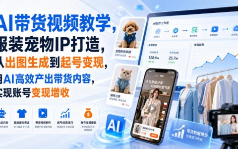 如何用AI高效做带货视频：服装与宠物IP打造，从出图生成到起号变现的全流程指南