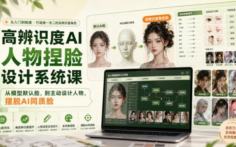 从模型默认脸到主动人设：高辨识度AI捏脸系统课，带你摆脱同质脸