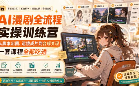 手把手教你用AI做漫剧：从脚本、出图、运镜到成片与合规变现，一门课全搞定
