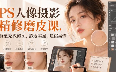 如何用PS做好人像精修与磨皮？拒绝无效修图，落地实操且通俗易懂