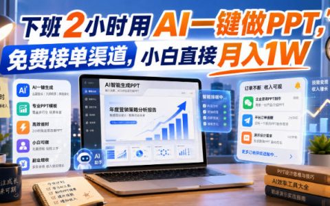 下班2小时用AI做PPT：免费接单渠道详解，新手也能月入1W