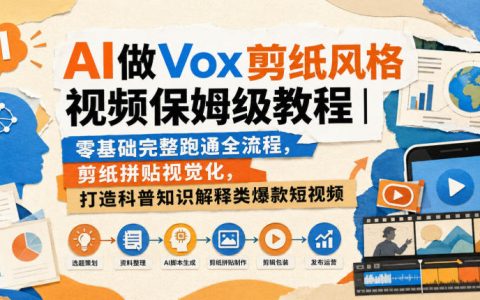 小白也能用AI做Vox剪纸风视频：保姆级全流程，拼贴视觉打造科普解释类爆款短视频