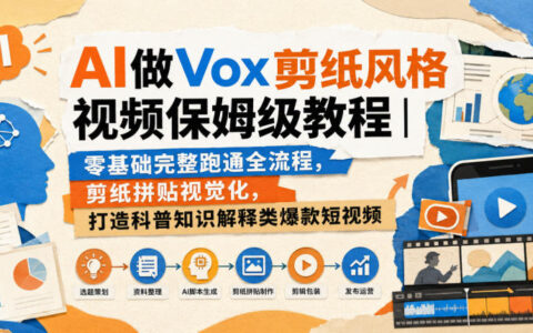 小白也能用AI做Vox剪纸风视频：保姆级全流程，拼贴视觉打造科普解释类爆款短视频