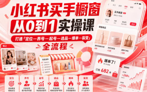 如何从0到1搭建小红书买手橱窗？定位、养号、起号、选品、爆单到裂变的全流程实操指南