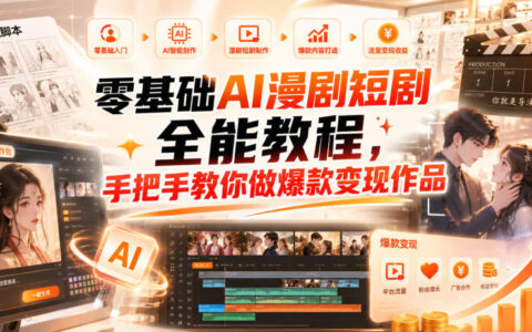 零基础如何用AI做漫剧短剧？智能体搭建、脚本分镜、多平台生视频与剪映精修，全题材手把手教你做爆款变现