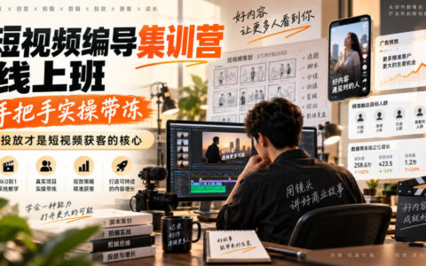 短视频编导集训营线上班：手把手实操带懂，为什么投放才是获客的核心？