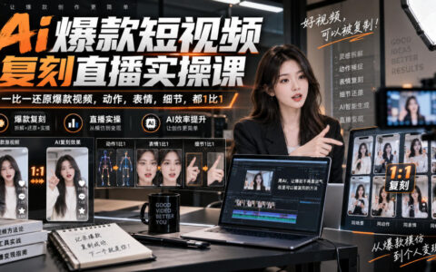 如何用AI一比一复刻爆款短视频？天诺老吴直播实操课手把手还原动作、表情与细节