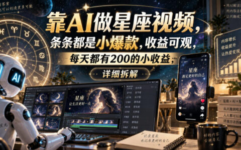 AI批量做星座短视频：条条小爆款，日入200的实战拆解