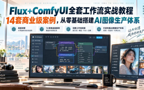 如何用Flux+ComfyUI从零搭建AI图像生产体系？14个商业级实战案例保姆级教学