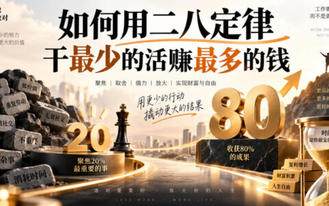 用二八定律，如何干最少的活赚最多的钱？