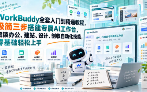 零基础也能搭AI工作台？用WorkBuddy三步从入门到精通，办公/建站/设计/创收自动化一站搞定