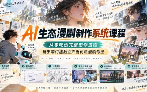 新手也能独立做出优质漫剧？这套AI生态制作课程带你从零吃透完整创作流程