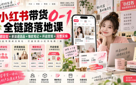 从0到1做小红书带货：人群定位、多渠道选品、爆款笔记与开店变现实操全指南