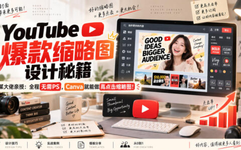 YouTube爆款缩略图设计指南：610万订阅大佬亲授，Canva无需PS也能搞定