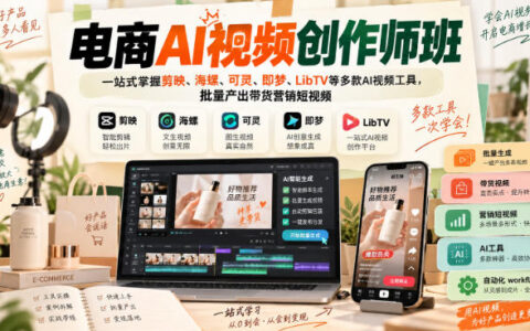 从0到1成为电商AI视频创作师：一站式掌握剪映、海螺、可灵、即梦、LibTV，批量产出带货短视频
