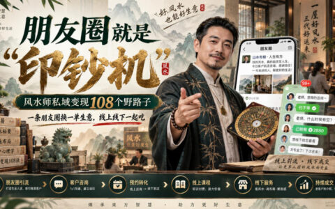 风水师如何把朋友圈变成“印钞机”：私域变现108个野路子，一条朋友圈换一单，线上线下一起吃