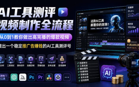 如何从0到1打造AI工具测评号？保姆级视频制作全流程，教你做高完播爆款并稳定接广告变现