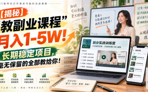 教副业课程如何做到月入1-5万？长期稳定项目拆解与实操指南（毫无保留）
