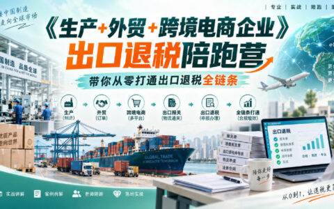 从零打通出口退税全链条：面向生产+外贸+跨境电商企业的陪跑营