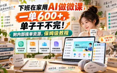 下班后用AI做微课：一单600+、订单不断，附内部接单资源与保姆级教程