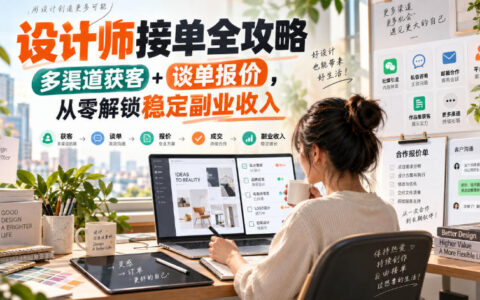 设计师接单保姆级攻略（无水印）：多渠道获客+谈单报价，从零打造稳定副业收入
